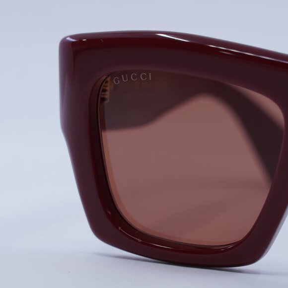 Gucci GG1772S 003 Sunglasses Burgundy Square Frame, Brown Lenses main image 8